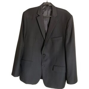 Greg Norman Tasso Elba Men's 46L Black Blazer Jacket Polyester Wool Blend‎